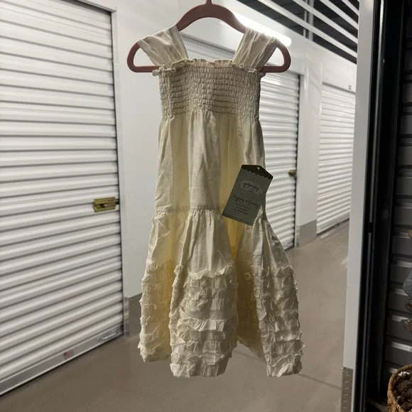 Persnickety Linen Cream Ruffle Dress, Size 12 months, NWT - Picture 1 of 5